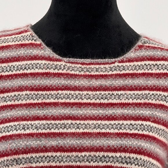 Vtg Cherokee Silk Sweater‎ Womens XL Fair Isle Angora SOFT Crew Neck Fuzzy - Picture 5 of 6